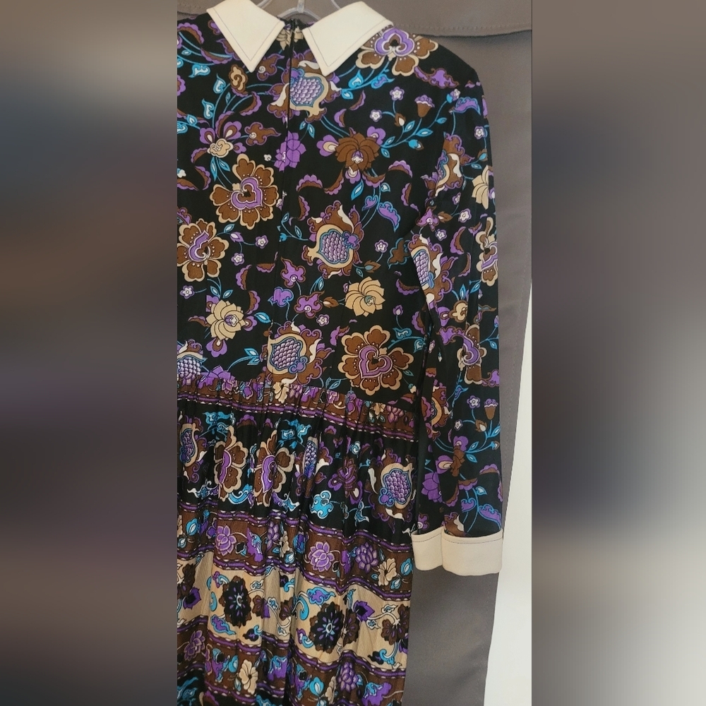 Joan Curtis Vintage Maxi Dress Bright Floral Print Garden Party 70s - Picture 11 of 16